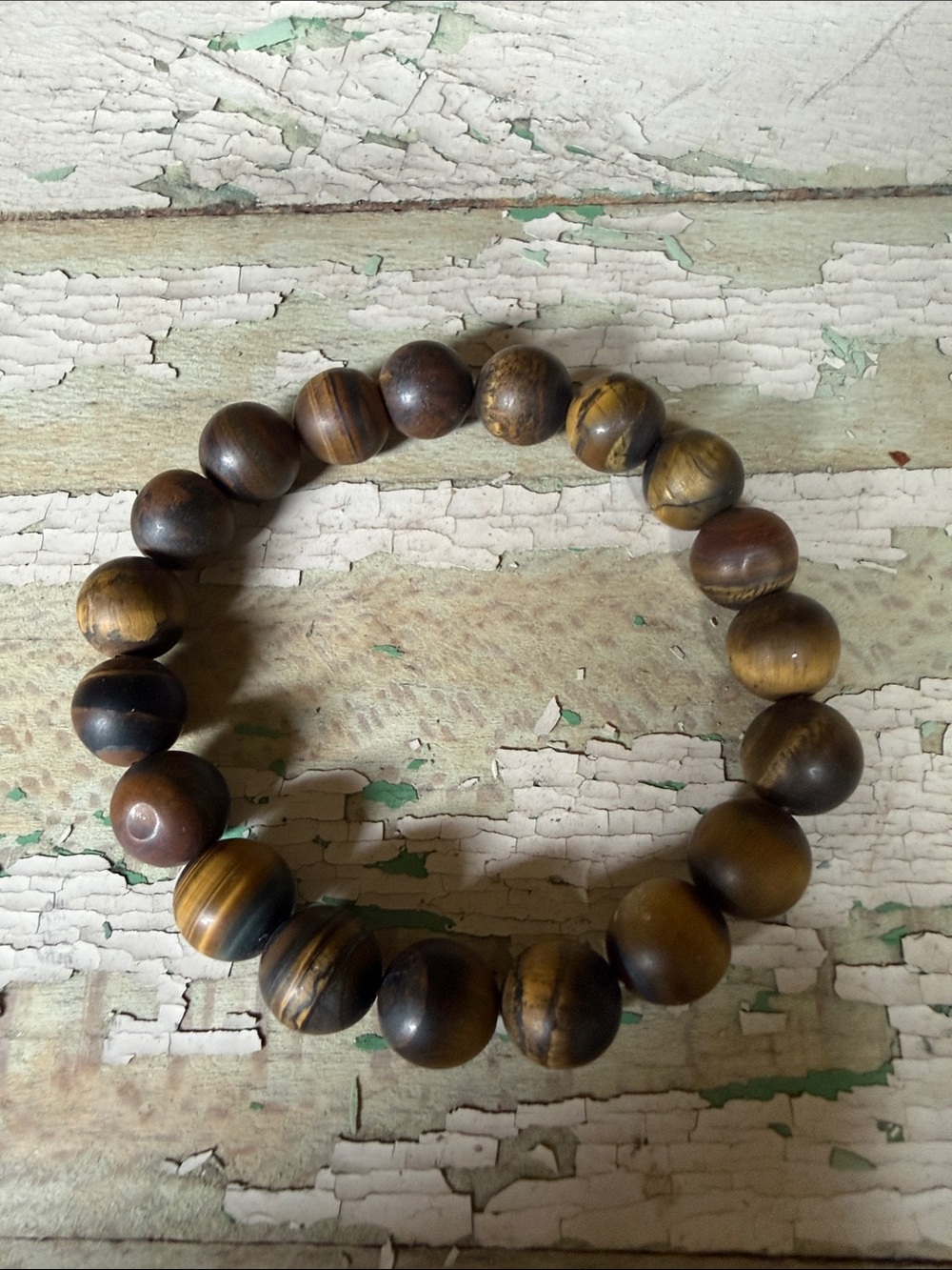 🌿Natural Tiger Eye Beaded Stretch Bracelet - Brown